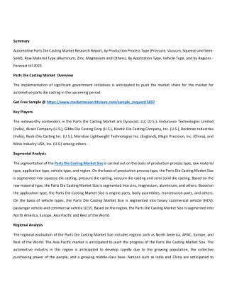 Parts Die Casting Market Size