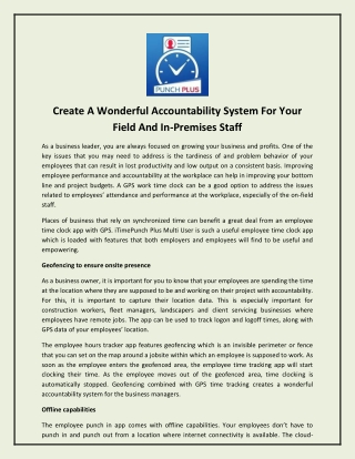 Create A Wonderful Accountability System For Your Field And In-Premises Staff