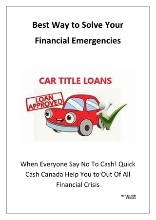 Get Car Title Loans Chilliwack With Experts!
