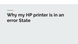 Why my HP printer is in an error State?