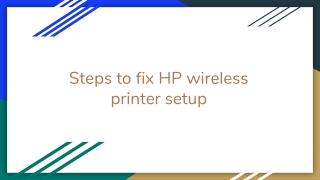 How to fix HP wireless printer setup