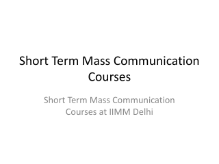 Infrastructure at Mass Media International Institute of Mass Media | IIMM