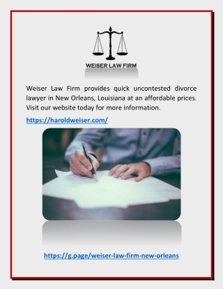 New Orleans criminal lawyer(Weiser Law Firm)