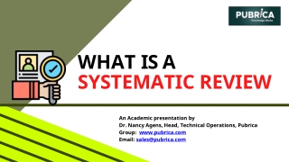 What is a Systematic Review? - Pubrica