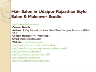 Hair Salon in Udaipur Rajasthan Stylo Salon & Makeover Studio