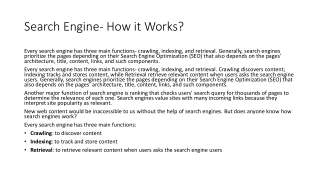 Search Engine-  How it Works