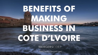 Benefits of Making Business in Cote d'lvoire | Buy & Sell Business