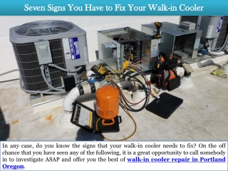 Seven Signs You Have to Fix Your Walk-in Cooler