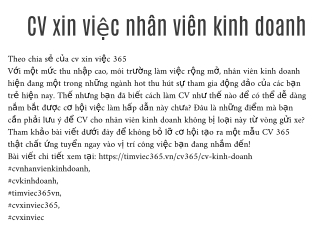 CV nhan vien kinh doanh