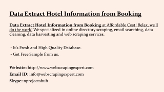Data Extract Hotel Information from Booking