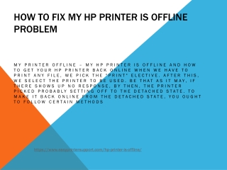 why my hp printer says offline