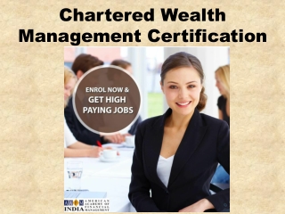 Chartered Wealth Management Certification - AAFM