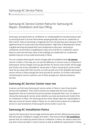 Samsung AC Repair Service in Patna