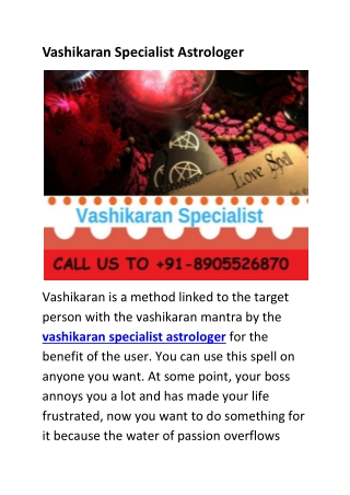 Vashikaran specialist astrologer