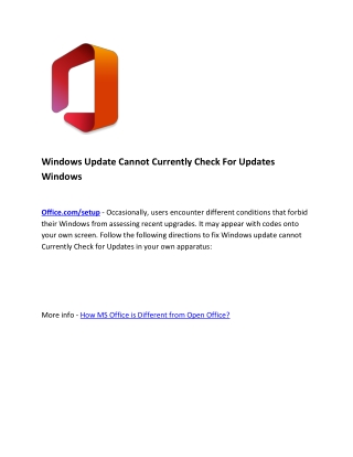 Windows Update Cannot Currently Check For Updates Windows