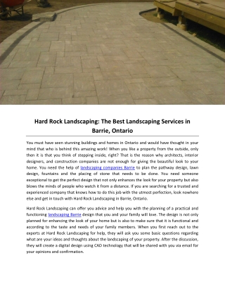 Hard Rock Landscaping: The Best Landscaping Services in Barrie, Ontario