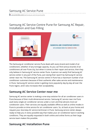 Samsung AC Service Pune @9266608882 | Samsung Service Center Near Me