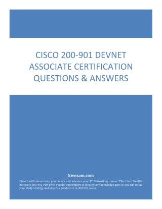 Latest Cisco 200-901 DevNet Associate Certification Questions & Answers