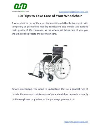 10  Tips to Take Care of Your Wheelchair