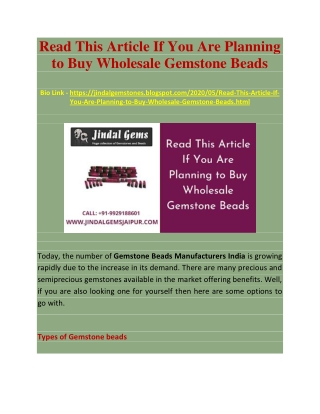 Read This Article If You Are Planning to Buy Wholesale Gemstone Beads