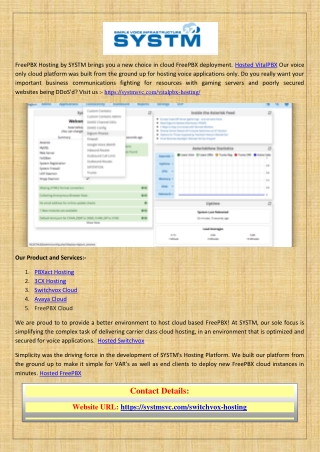 VitalPBX Cloud Delivered by the Experts systmsvc.com
