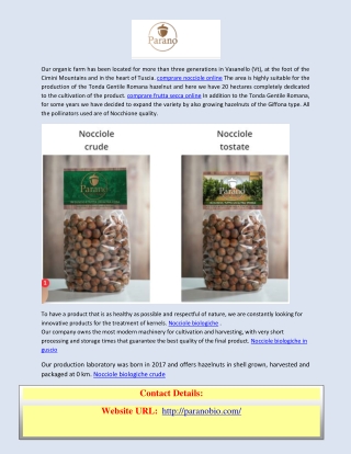 Nocciole biologiche in guscio paranobio