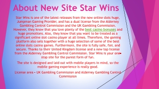 Star Wins Casino - UK Slots Site - Up to 500 Free Spins Bonus