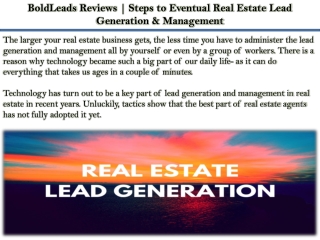 BoldLeads Reviews | Steps to Eventual Real Estate Lead Generation & Management