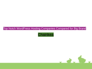 Top Notch WordPress Hosting Companies Compared for Big Brand