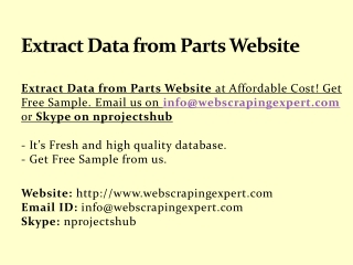 Extract Data from Parts Website