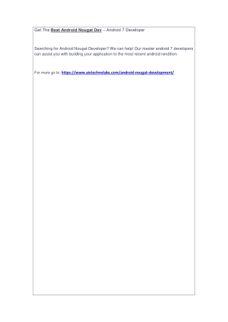 Get The Best Android Nougat Dev – Android 7 Developer