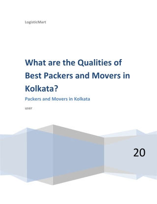 What are the Qualities of Best Packers and Movers in Kolkata?