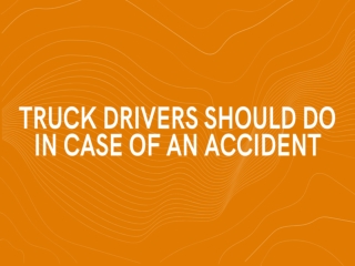 Truck Drivers Should Do In Case Of An Accident