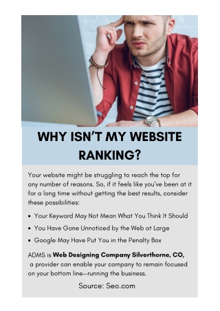 WHY ISN’T MY WEBSITE RANKING?