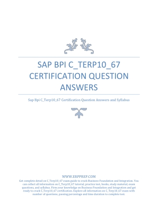 SAP BPI C_TERP10_67 Certification Question Answers and Syllabus