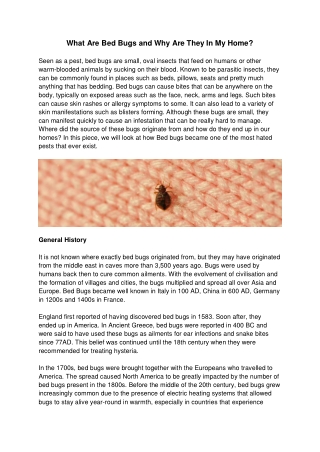 What Are Bed Bugs and Why Are They In My Home?