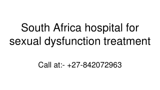 South Africa hospital for sexual dysfunction treatment