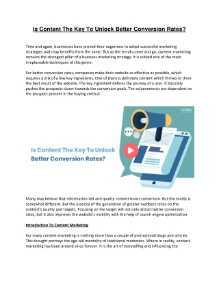 Is Content The Key To Unlock Better Conversion Rates?