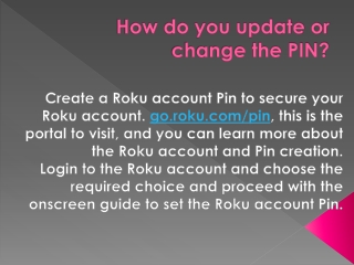Update roku pin using go.roku.com/pin