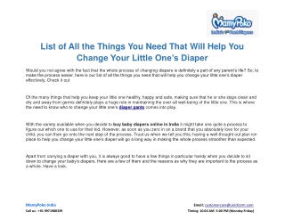 List of All the Things You Need That Will Help You Change Your Little One’s Diaper