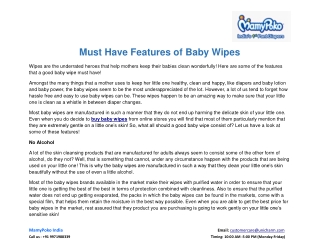 Must Have Features of Baby Wipes