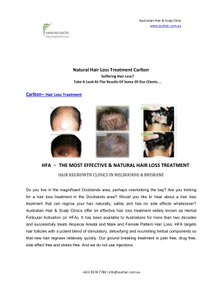 Natural Hair Loss Treatment Carlton