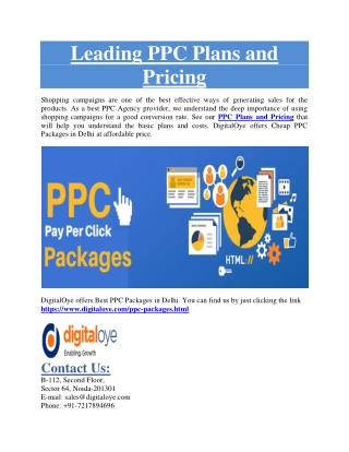 PPC Plans and Pricing