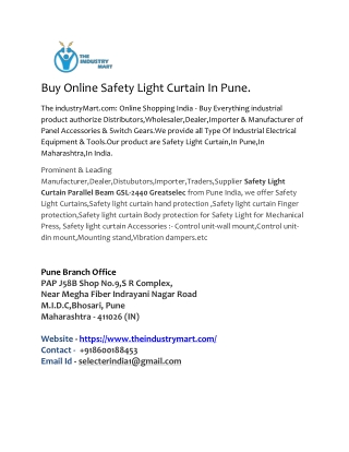 buy  online safety light curtain in pune,india