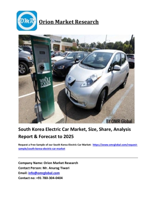 South Korea Electric Car Market Growth, Size, Share, Industry Report and Forecast 2019-2025