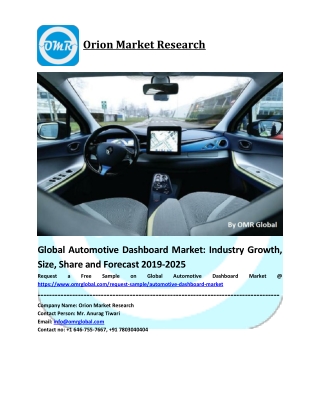 Global Automotive Dashboard Market Trends, Size, Competitive Analysis and Forecast - 2019-2025