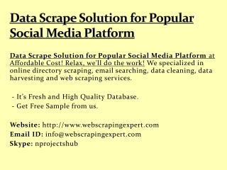 Data Scrape Solution for Popular Social Media Platform