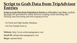 Script to Grab Data from TripAdvisor Entries