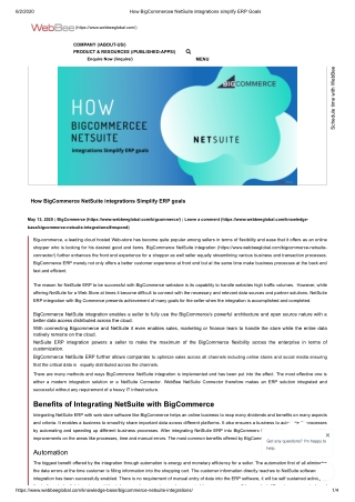 Benefits of Integrating NetSuite with BigCommerce