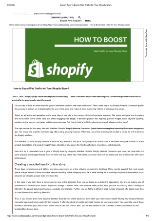 How to Boost Web Traffic for Your Shopify Store?